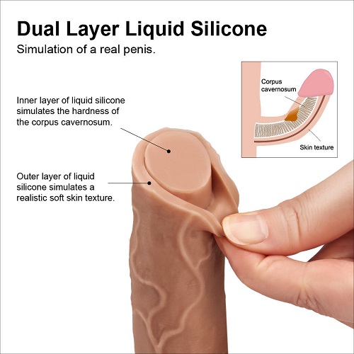 dương vật giả silicon 2 lớp mềm mại dương vật giả silicon 2 lớp mềm mại